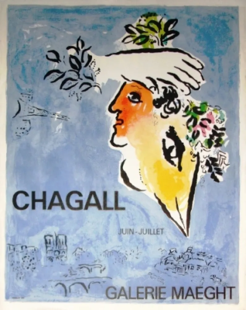 海报 Chagall - Le cielbleu