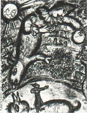 石版画 Chagall - Le Cirque, planche 37