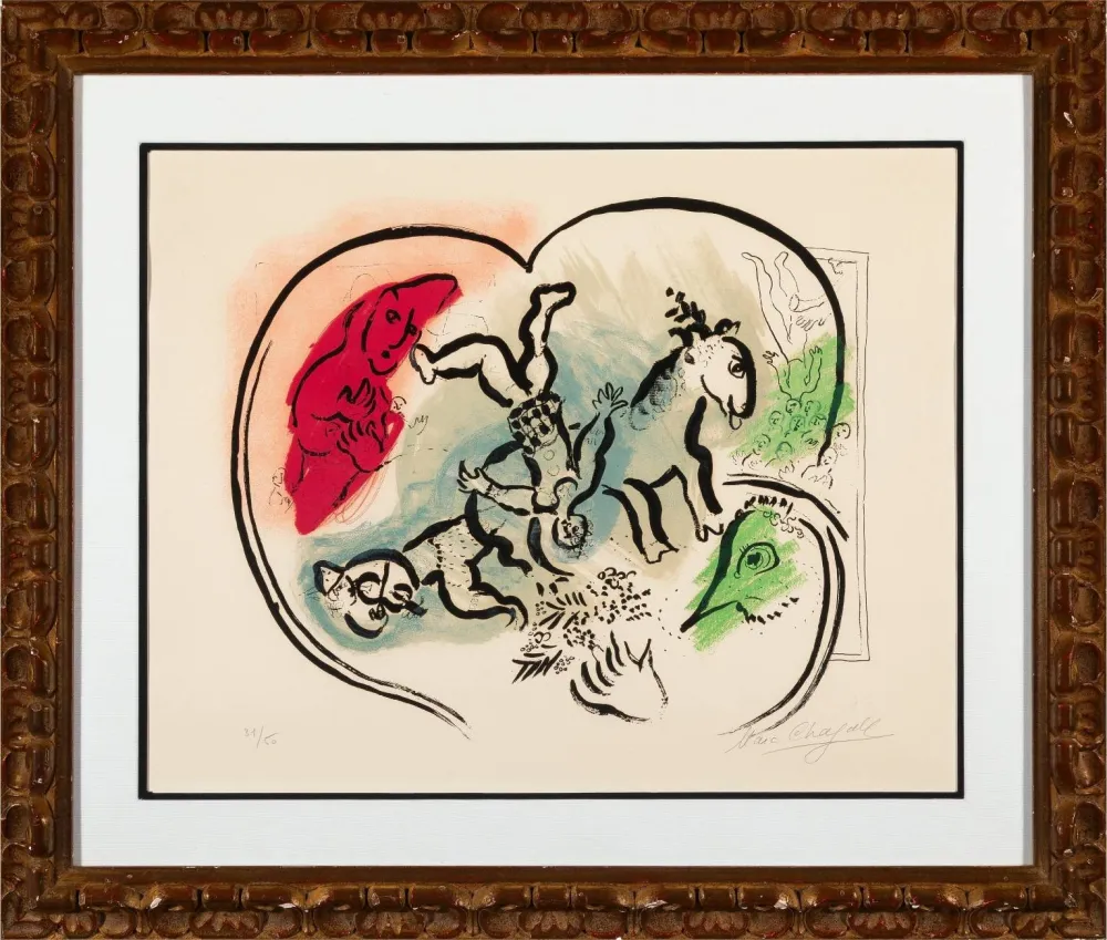 石版画 Chagall - Le coeur de cirque (The Heart of the Circus)