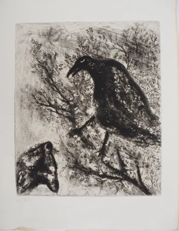 版画 Chagall - Le corbeau et le renard