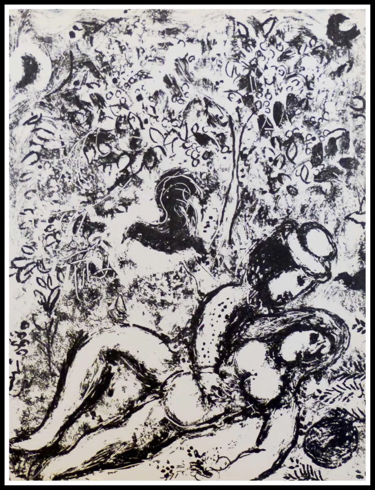 石版画 Chagall - LE COUPLE A L'ARBRE