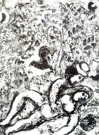 石版画 Chagall - Le Couple a L'Arbre (M.397)