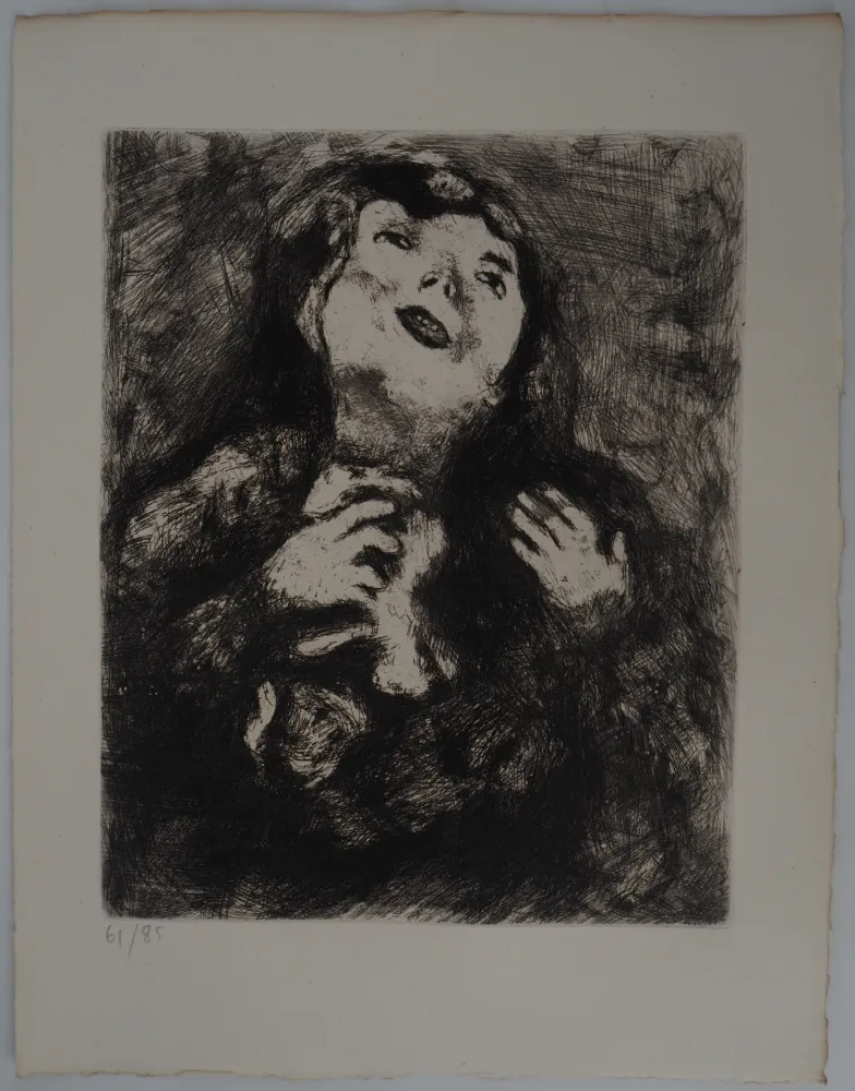 版画 Chagall - Le désespoir (La jeune veuve)