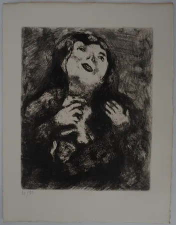 版画 Chagall - Le désespoir (La jeune veuve)