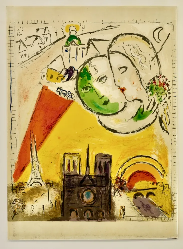 石版画 Chagall - Le dimanche