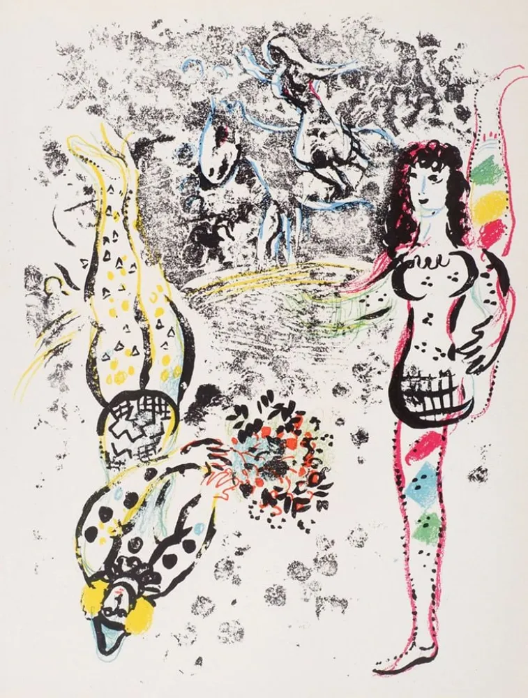 石版画 Chagall - Le jeu des acrobates