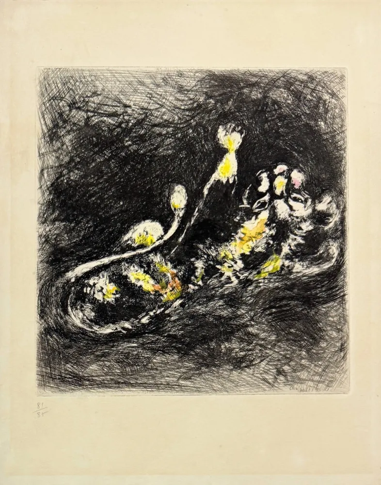 蚀刻版画 Chagall - Le lion et le moucheron