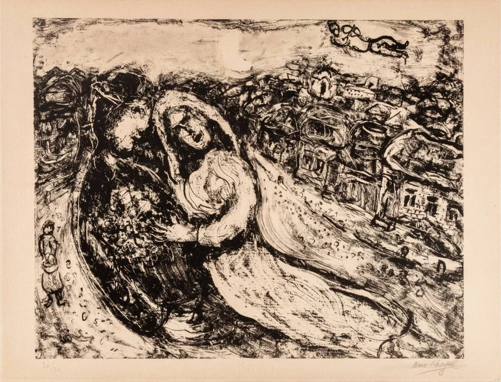 石版画 Chagall - Le Mariage (The Marriage)