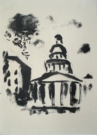 石版画 Chagall - Le Pantheon