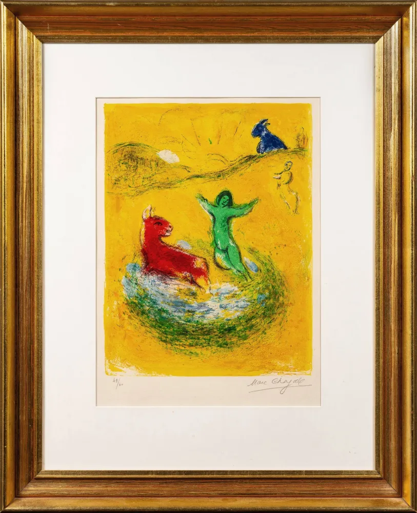 石版画 Chagall - Le piège à loups (The Wolf Trap)