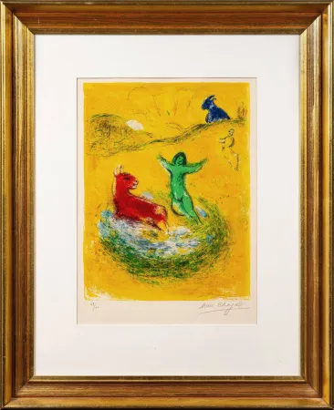 石版画 Chagall - Le piège à loups (The Wolf Trap)
