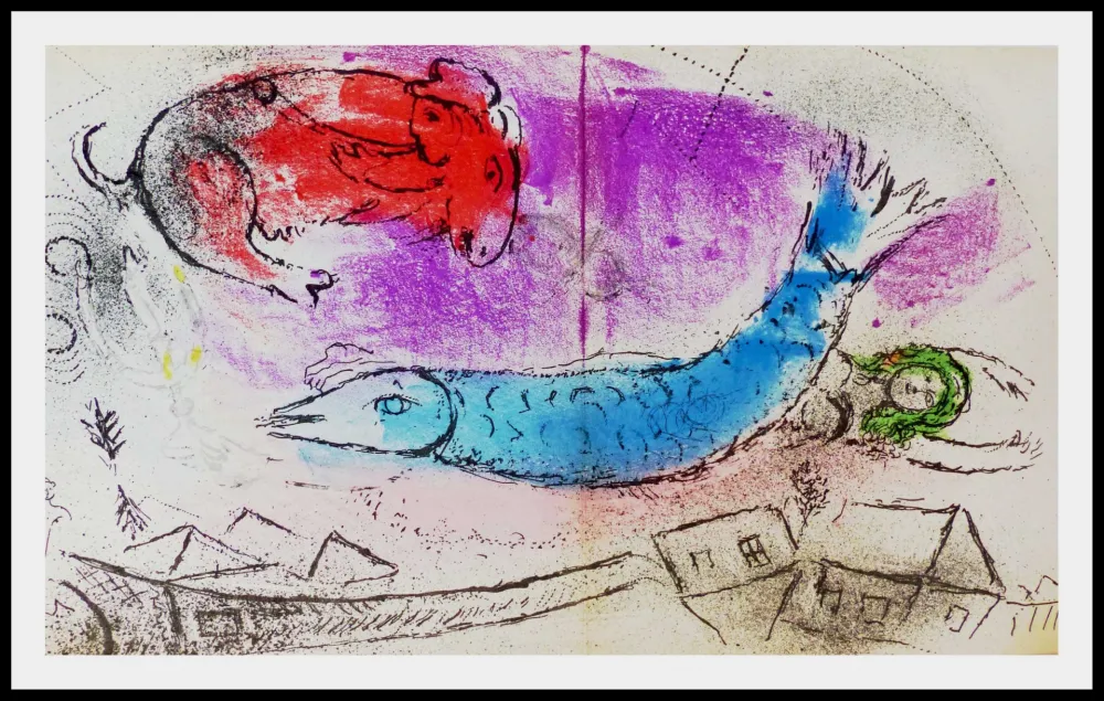 石版画 Chagall - LE POISSON BLEU