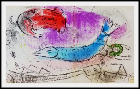 石版画 Chagall - LE POISSON BLEU