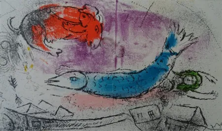 石版画 Chagall - Le Poisson bleu