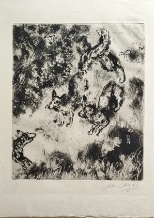 蚀刻版画 Chagall - Le Renard ayant la queue coupée