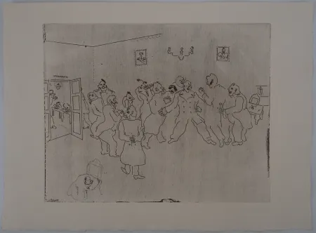 版画 Chagall - Le rendez-vous des hommes (Les témoins)