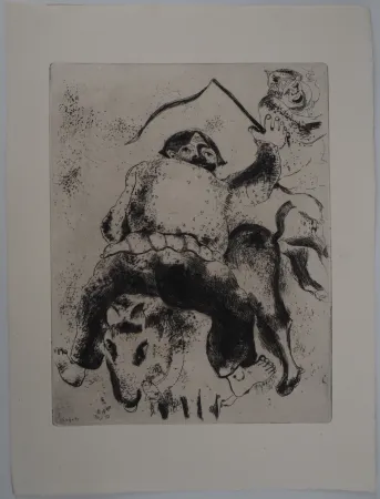 版画 Chagall - Le rodéo (Le père Mitiaï et le père Miniaï)