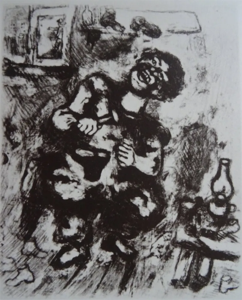 蚀刻版画 Chagall - Le Savetier et le Financier