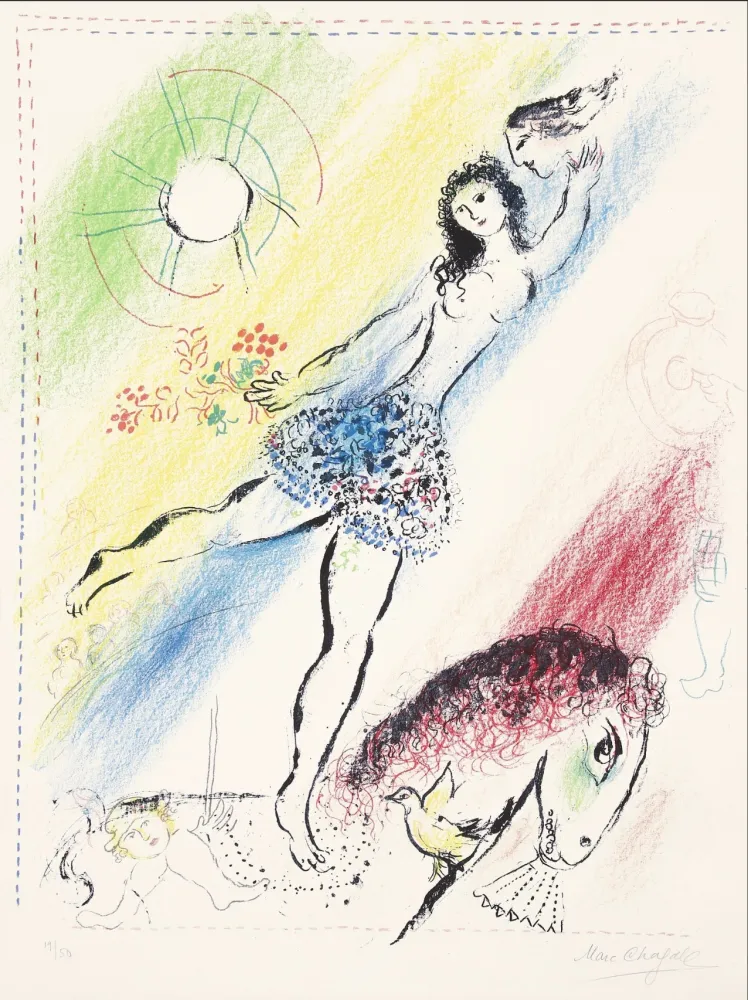 石版画 Chagall -  L’Écuyère