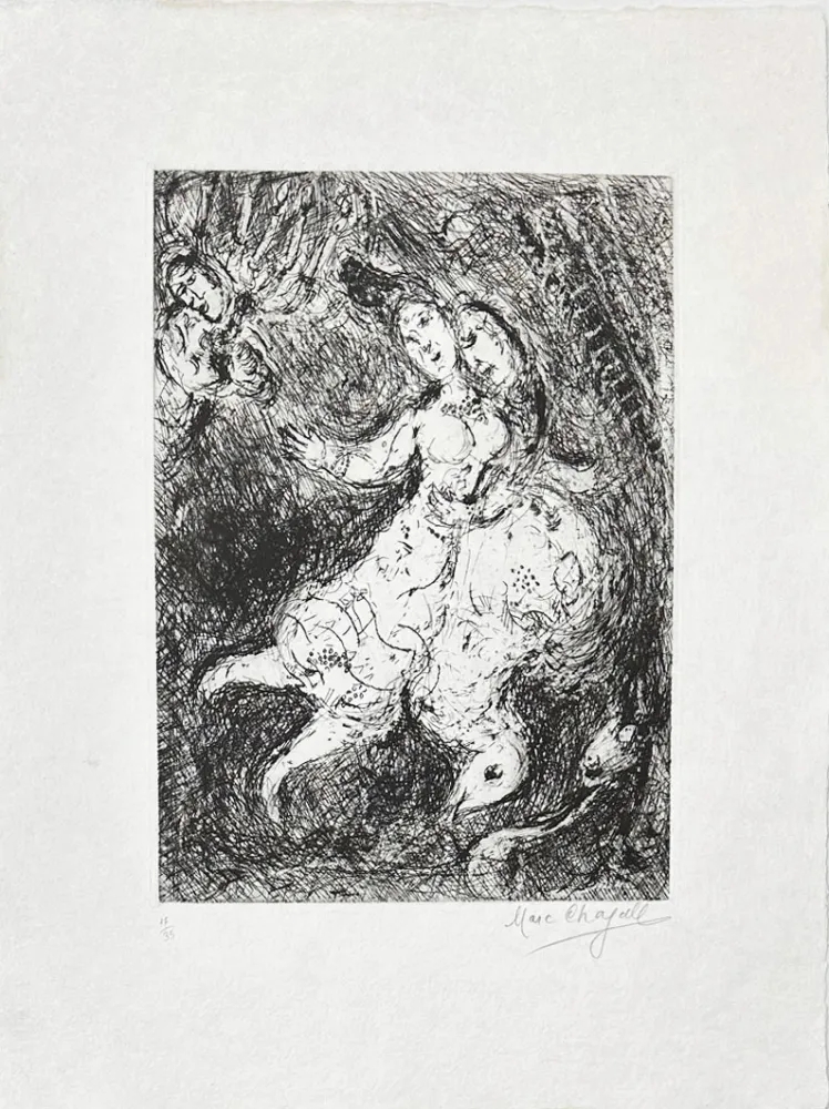 版画 Chagall - L'envolée