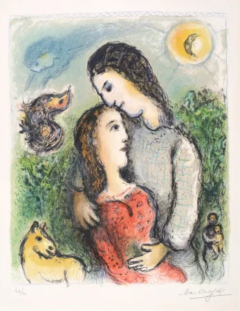 石版画 Chagall - Les Adolescents