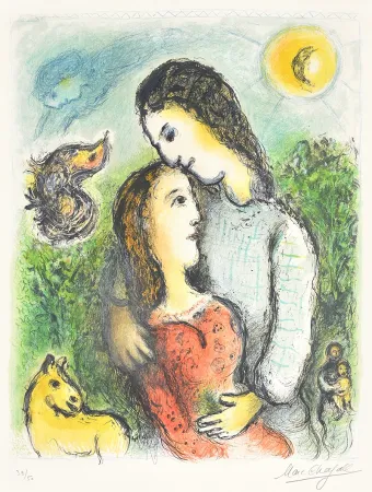 石版画 Chagall - Les Adolescents (The Adolescents)