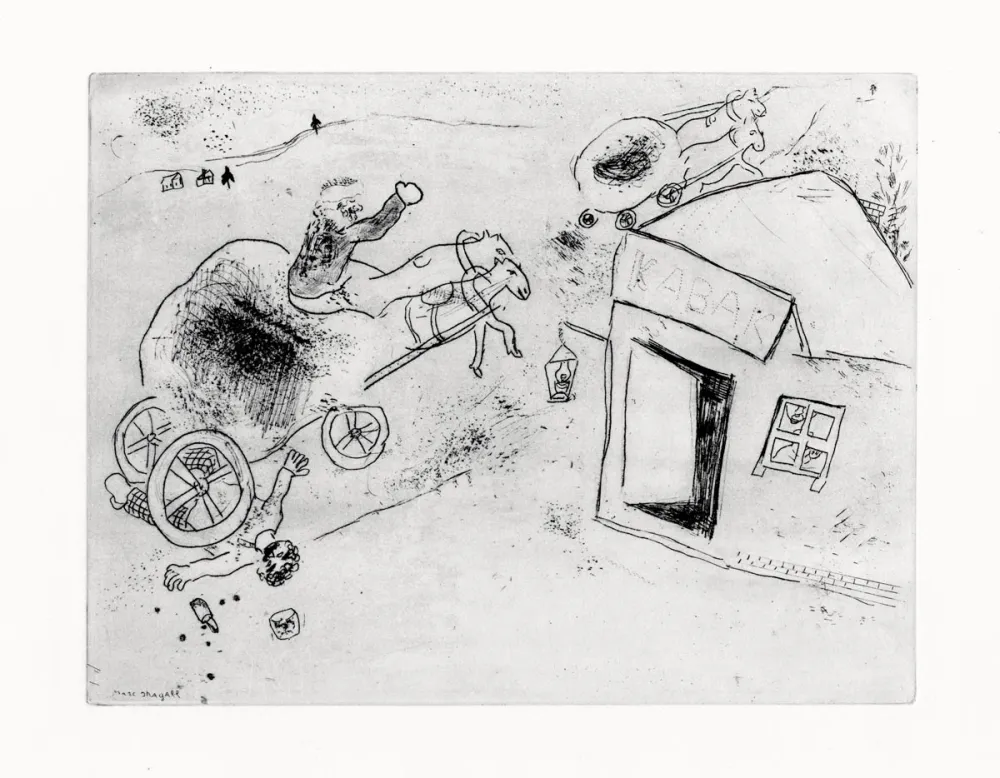 蚀刻版画 Chagall - Les Ames mortes