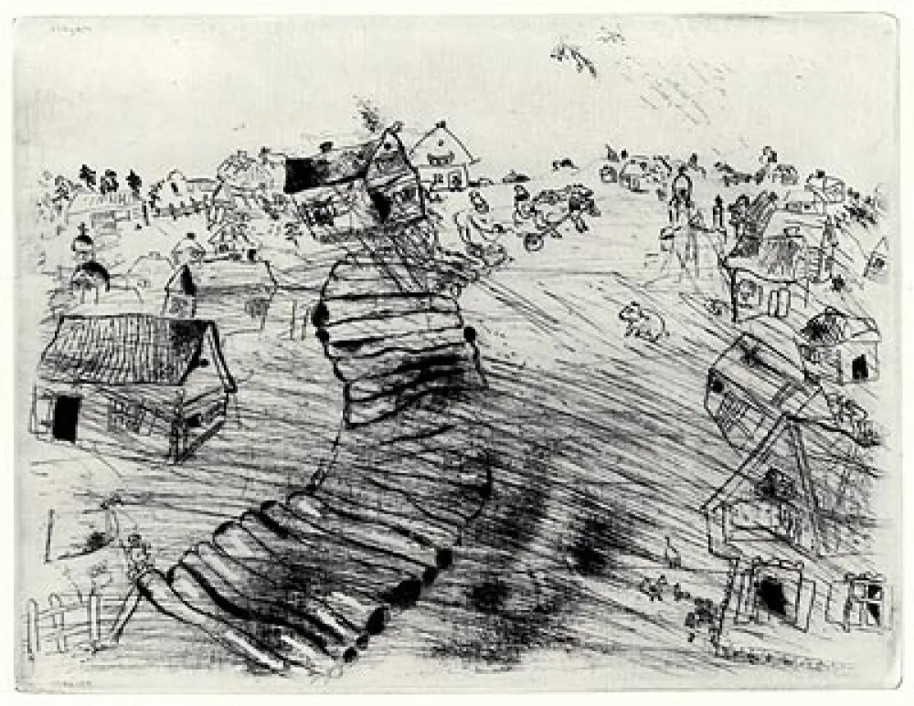 蚀刻版画 Chagall - Les Ames Mortes