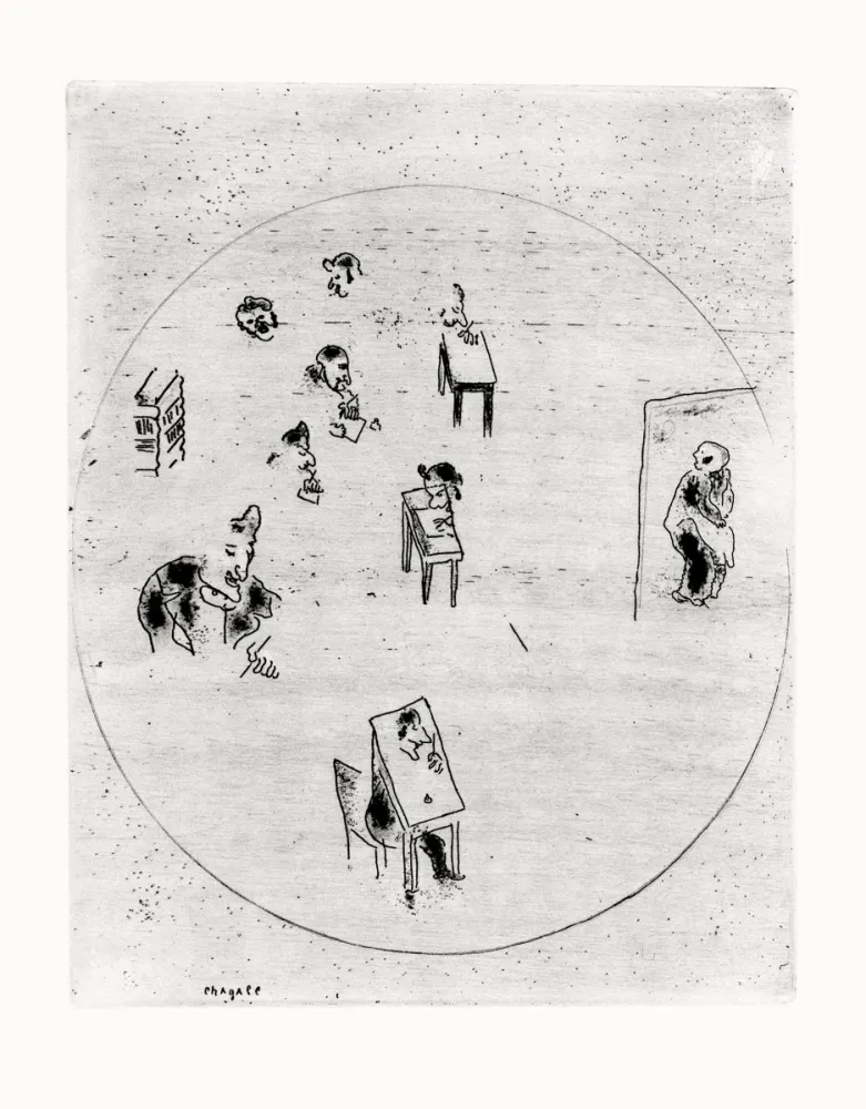 蚀刻版画 Chagall - Les Ames Mortes