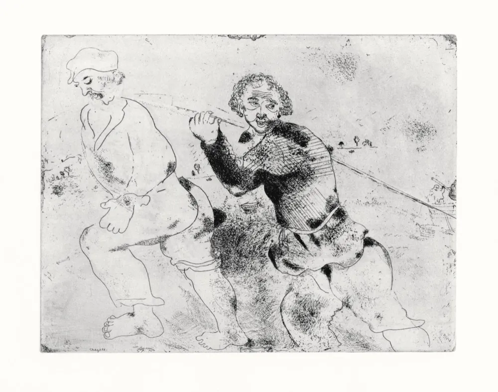 蚀刻版画 Chagall - Les Ames Mortes