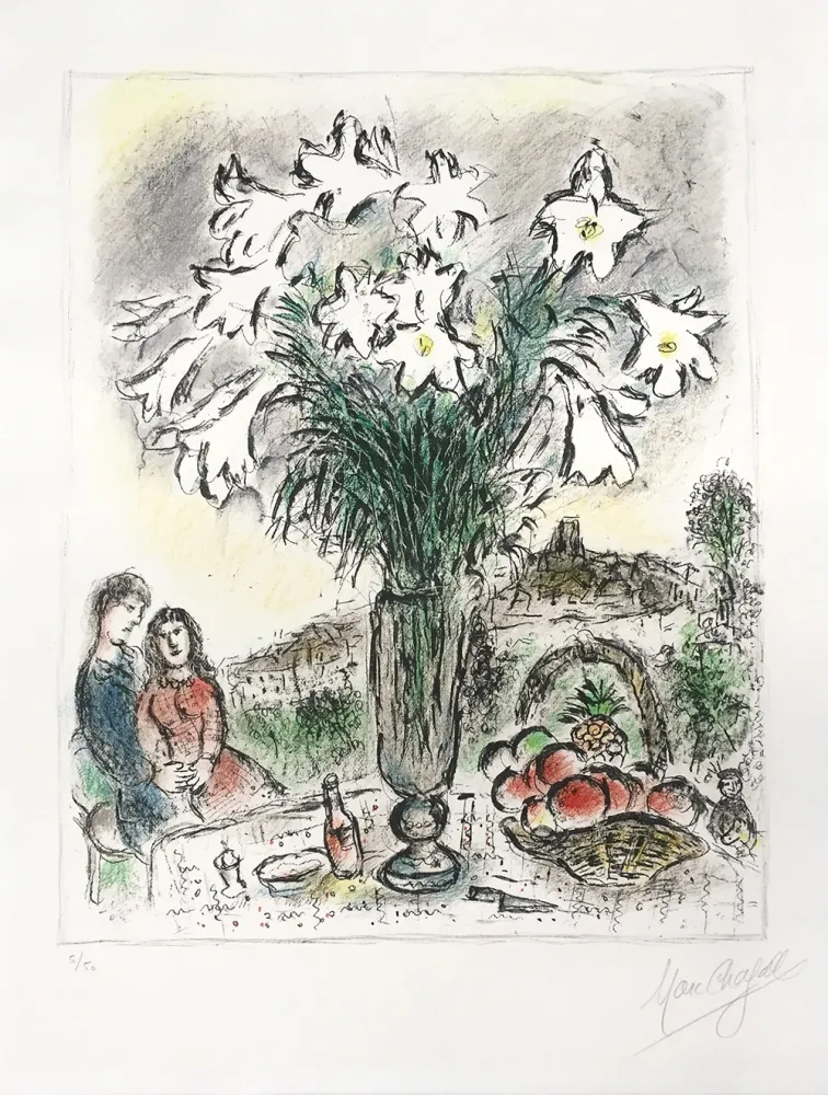 石版画 Chagall - Les Arums