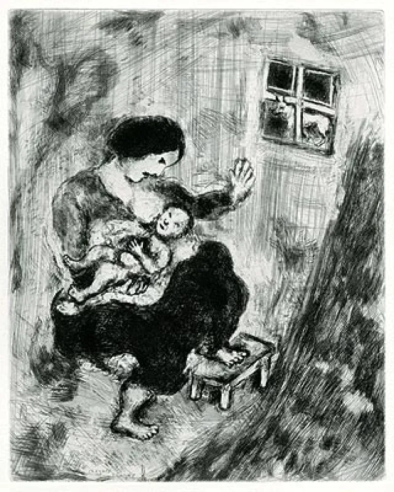 蚀刻版画 Chagall - Les Fables de La Fontaine