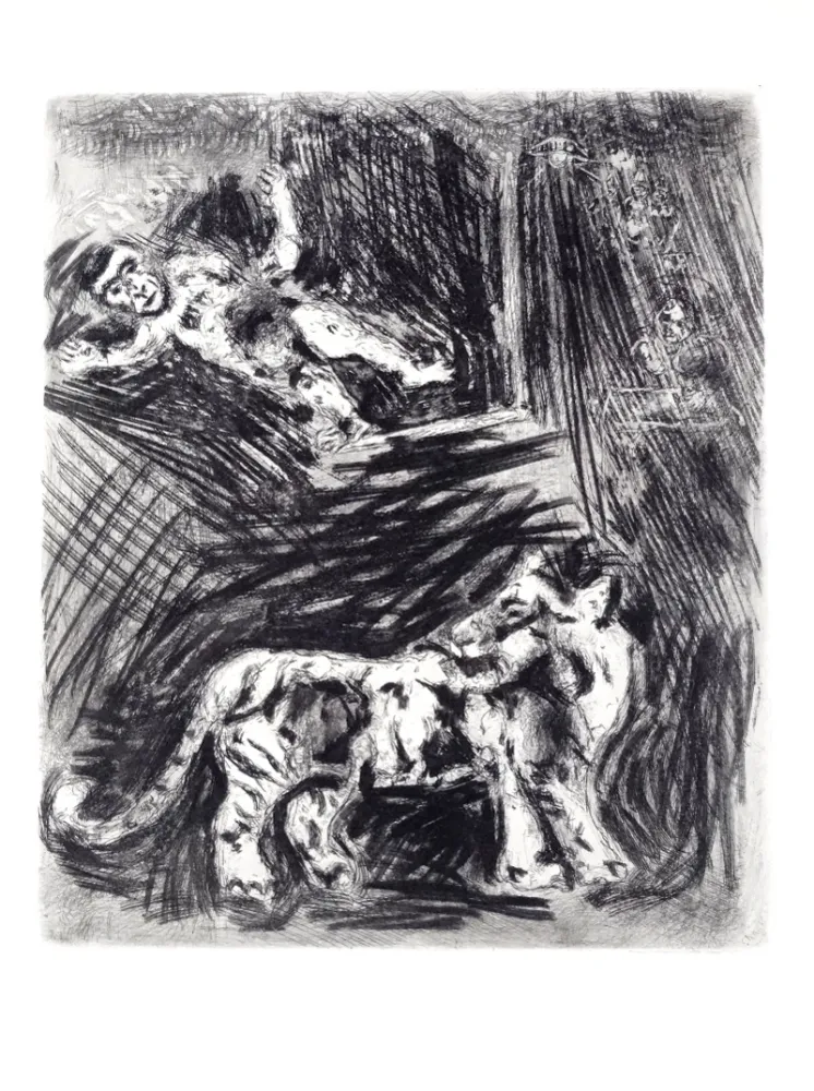 蚀刻版画 Chagall - Les fables de La Fontaine