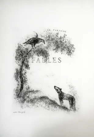 蚀刻版画 Chagall - LES FABLES DE LA FONTAINE (Couverture gravée du tome 1). 1952