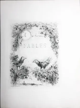 蚀刻版画 Chagall - LES FABLES DE LA FONTAINE (Couverture gravée du tome 2). 1952