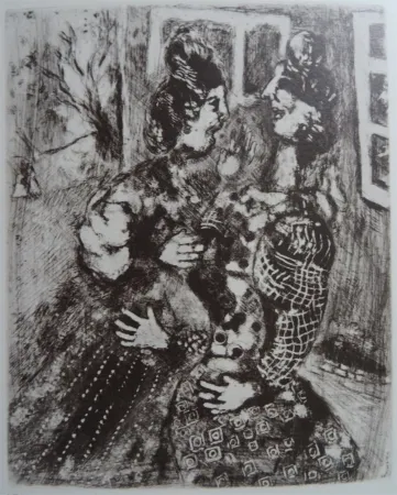 蚀刻版画 Chagall - Les femmes et le secret