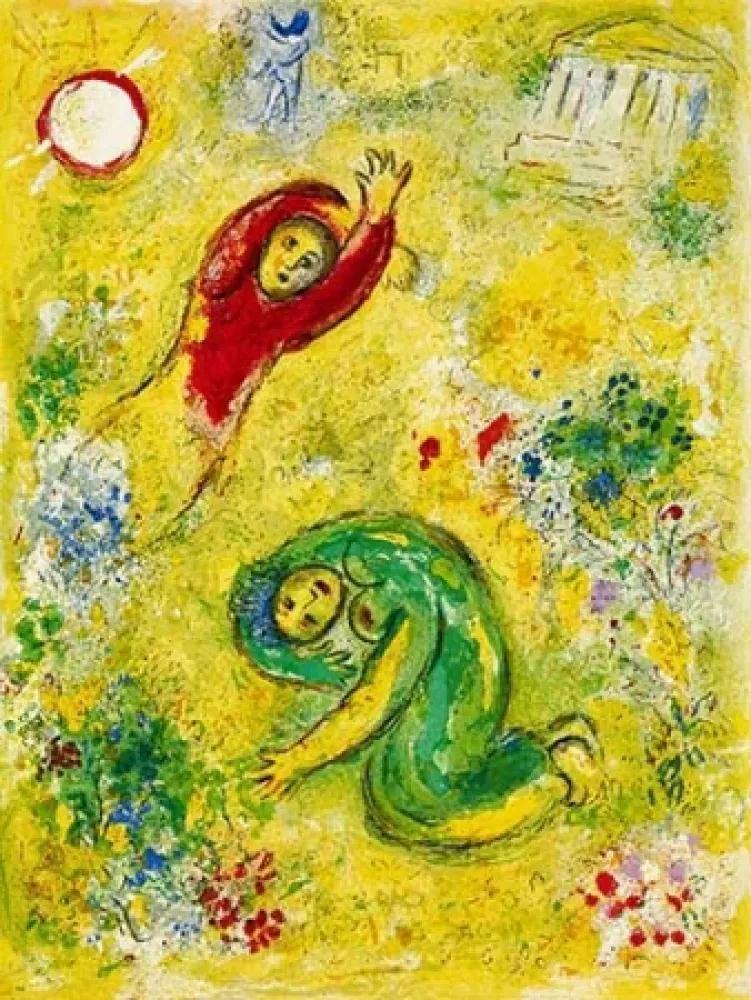 石版画 Chagall - Les fleurs saccagées