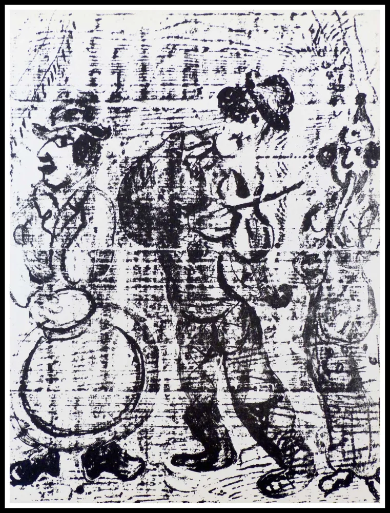 石版画 Chagall - LES MUSICIENS VAGABONDS