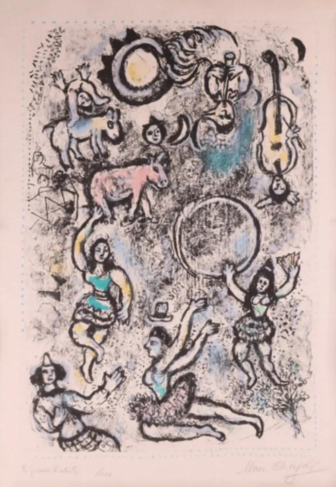 石版画 Chagall - Les Saltimbanques