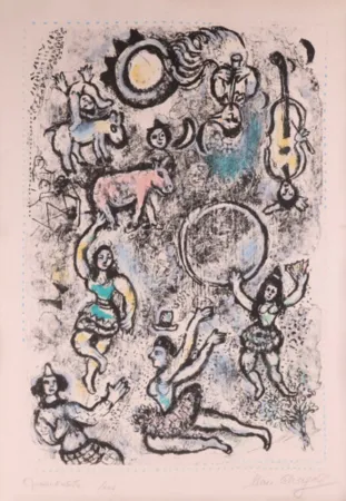 石版画 Chagall - Les Saltimbanques