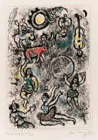 石版画 Chagall - Les saltimbanques