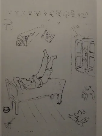 蚀刻版画 Chagall - Les sept Peches Capitaux: La Paresse 1