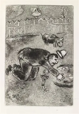蚀刻版画 Chagall - Les sept Peches capitaux: L'Avarice 11