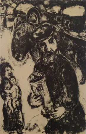 石版画 Chagall - L'Homme a la Thora