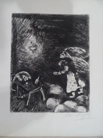 蚀刻版画 Chagall - L'Ivrogne et sa Femme