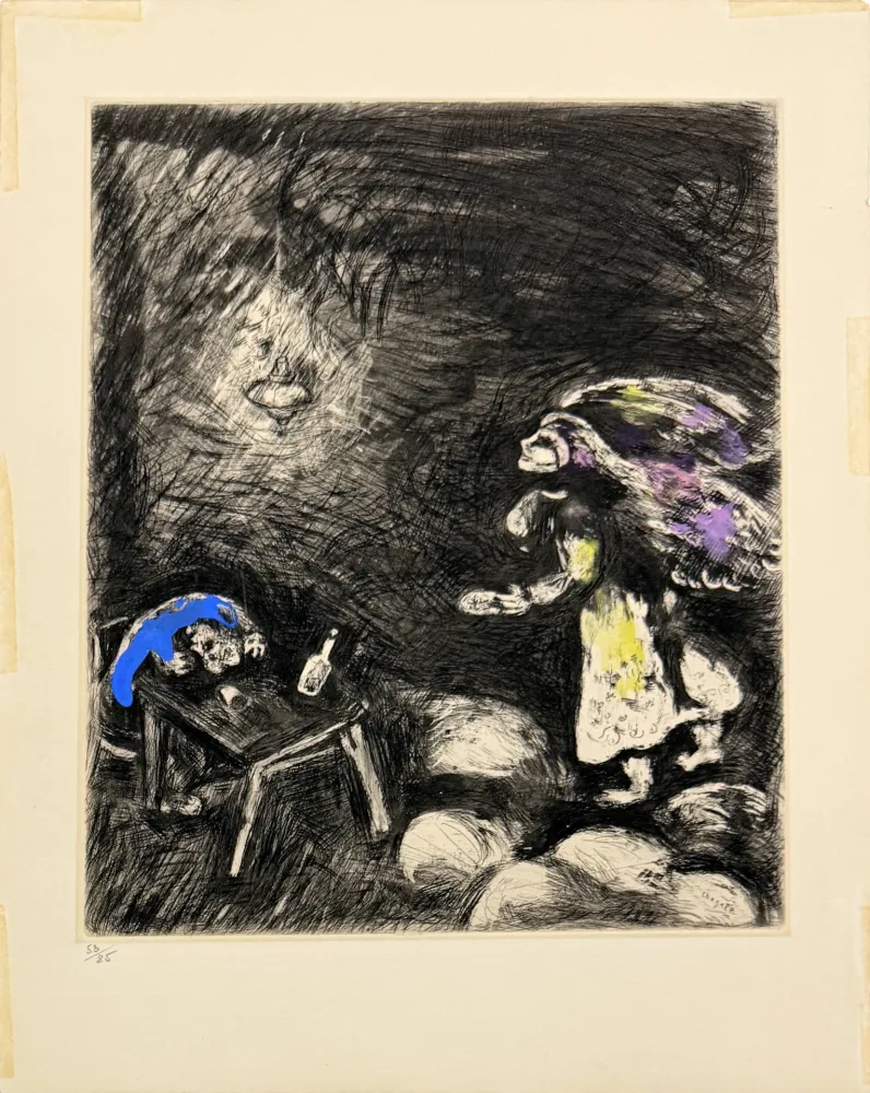 蚀刻版画 Chagall - L'Ivrogne et sa Femme
