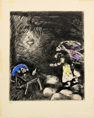 蚀刻版画 Chagall - L'Ivrogne et sa Femme