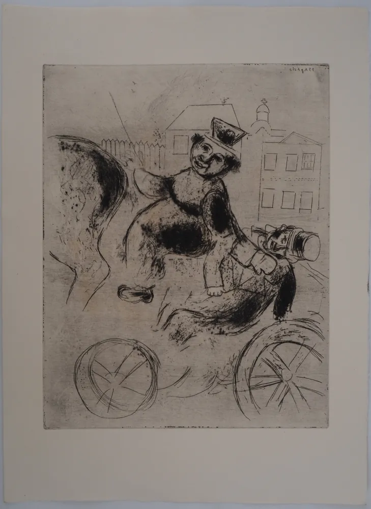 版画 Chagall - L'ivrogne (Pavel Ivanovitch est ramené à l'auberge)
