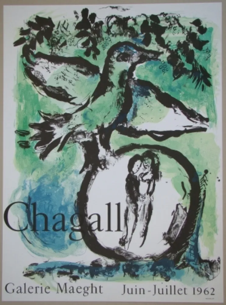 石版画 Chagall - L'oiseau vert
