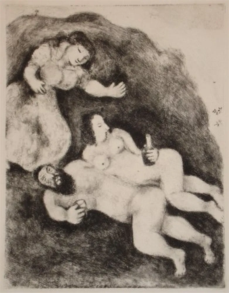 蚀刻飞尘法 Chagall - `Lot et ses Filles